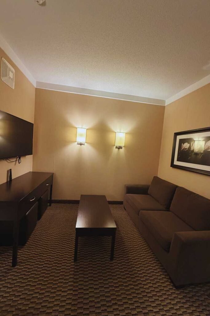 places to stay in guelph - picture of the author's suite in Delta Hotels by Marriott Guelph Conference Centre
